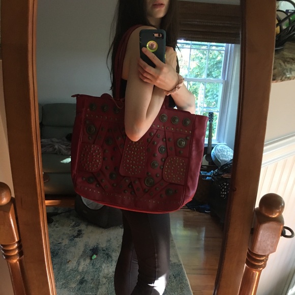 Chico’s Boho Studded Leather Shoulder Bag - Picture 9 of 11